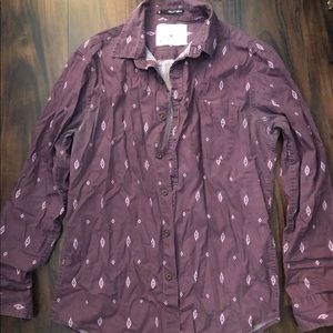 Men’s geometric Purple Shirt long sleeve medium